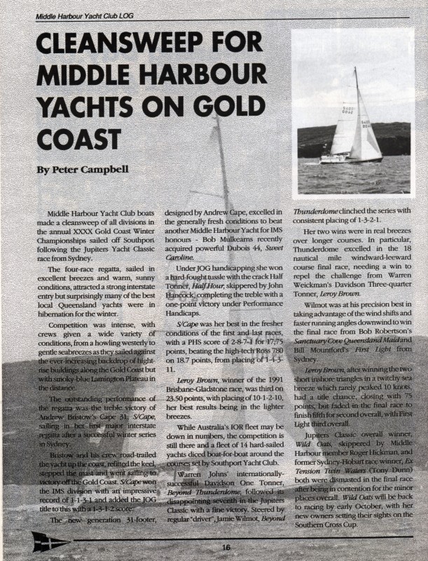 Cleansweep for Middle Harbour Yachts on Gold Coast