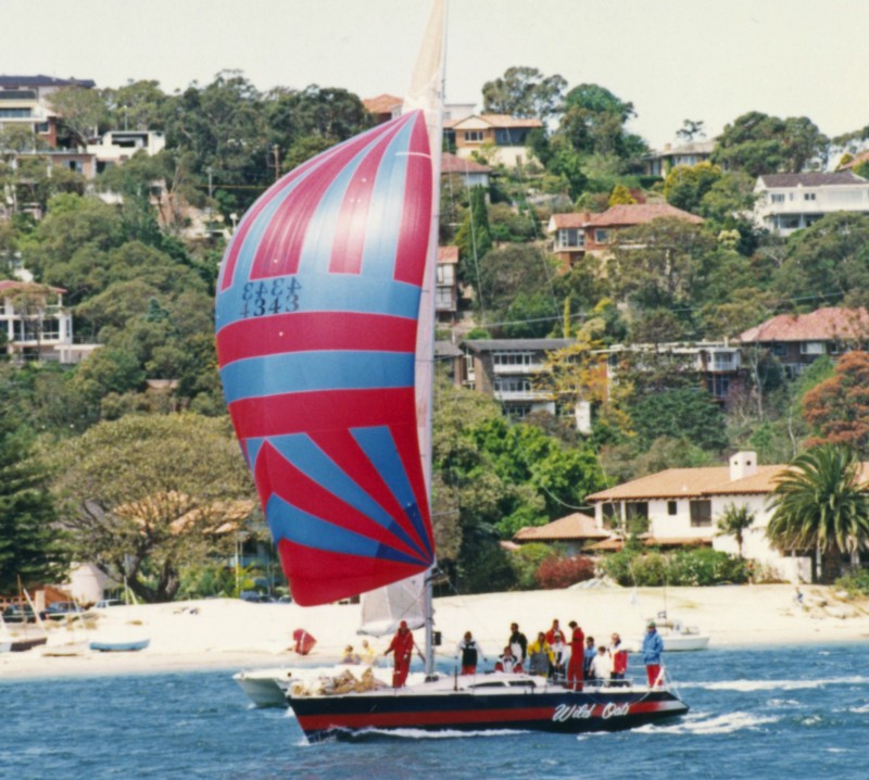 Wild Oats finishing in the 1991 3 Ports Race
