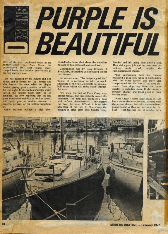 Purple is Beautiful Modern Boating 1972